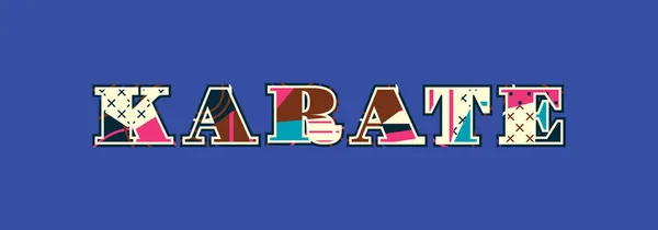 Palavra Karate Conceito Escrito Tipografia Abstrata Colorida Vetor Eps Disponível — Vetor de Stock