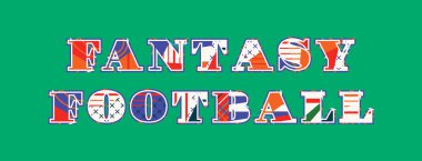 Renkli soyut tipografi yazılı kelime fantezi futbol kavramı. Vektör Eps 10 kullanılabilir.