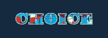 Renkli soyut tipografi yazılı kelime seçimi genel kavram. Vektör Eps 10 kullanılabilir.