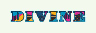 Renkli soyut tipografi yazılı word ilahi kavramı. Vektör Eps 10 kullanılabilir.