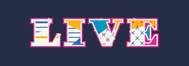 Renkli soyut tipografi yazılı kelime canlı kavramı. Vektör Eps 10 kullanılabilir.