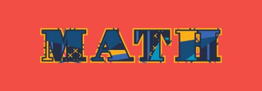 Renkli soyut tipografi yazılı kelime matematik kavram. Vektör Eps 10 kullanılabilir.