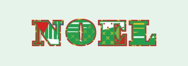Renkli soyut tipografi yazılı kelime Noel kavramı. Vektör Eps 10 kullanılabilir.