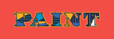 Renkli soyut tipografi yazılı kelime boya kavramı. Vektör Eps 10 kullanılabilir.