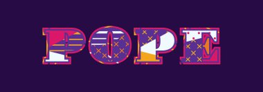 Renkli soyut tipografi yazılı kelime Papa kavramı. Vektör Eps 10 kullanılabilir.