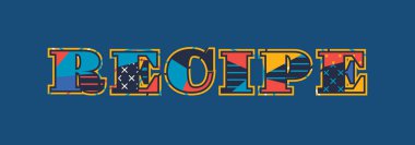 Renkli soyut tipografi yazılı kelime tarifi kavramı. Vektör Eps 10 kullanılabilir.