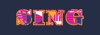 Renkli soyut tipografi yazılı kelime şarkı kavramı. Vektör Eps 10 kullanılabilir.