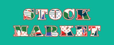 Renkli soyut tipografi yazılı kelime borsa kavramı. Vektör Eps 10 kullanılabilir.