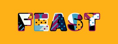 Renkli soyut tipografi yazılı kelime Bayramı kavramı. Vektör Eps 10 kullanılabilir.