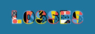 Renkli soyut tipografi yazılı word kayıp kavramı. Vektör Eps 10 kullanılabilir.