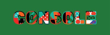 Renkli soyut tipografi yazılı kelime konsol kavramı. Vektör Eps 10 kullanılabilir.