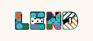 Renkli soyut tipografi yazılı kelime Lend kavramı. Vektör Eps 10 kullanılabilir.