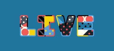 Renkli soyut tipografi yazılı kelime canlı kavramı. Vektör Eps 10 kullanılabilir.