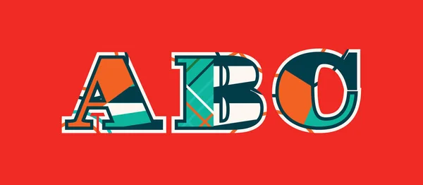 Koncepcja Abc Litery Napisane Kolorowy Streszczenie Typografii Wektor Eps Dostępne — Wektor stockowy