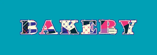 Het Woord Bakkerij Concept Geschreven Kleurrijke Abstracte Typografie Vector Eps — Stockvector