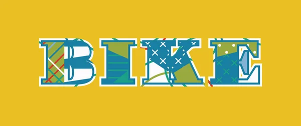 Das Farbenfroher Abstrakter Typografie Geschriebene Wort Bike Concept Vektor Eps — Stockvektor