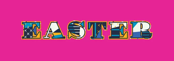 Mot Easter Concept Écrit Typographie Abstraite Colorée Vecteur Eps Disponible — Image vectorielle