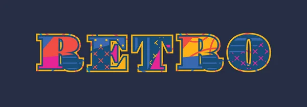 Het Woord Retro Concept Geschreven Kleurrijke Abstracte Typografie Vector Eps — Stockvector