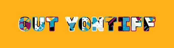 Het Woord Gut Yontiff Concept Geschreven Kleurrijke Abstracte Typografie Vector — Stockvector