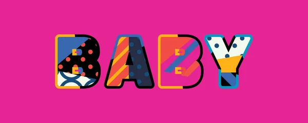 Palavra Baby Conceito Escrito Tipografia Abstrata Colorida Vetor Eps Disponível — Vetor de Stock