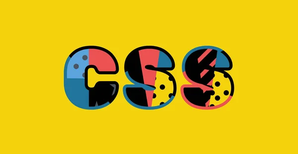 Ordet Css Koncept Skrivet Färgglad Abstrakt Typografi Vektor Eps Tillgänglig — Stock vektor
