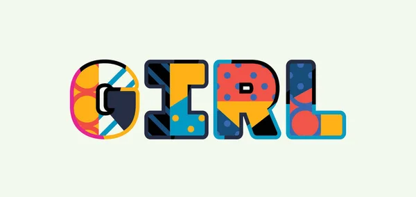 Mot Concept Girl Écrit Typographie Abstraite Colorée Vecteur Eps Disponible — Image vectorielle