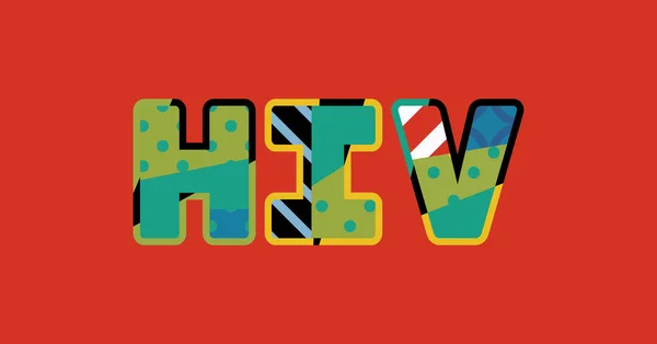 Het Concept Voor Brieven Hiv Geschreven Kleurrijke Abstracte Typografie Vector — Stockvector