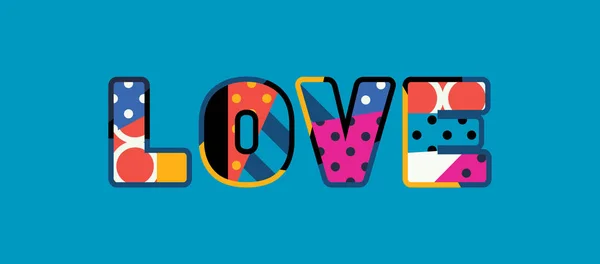 Word Love Concept Written Colorful Abstract Typography Vector Eps Available — Stock Vector