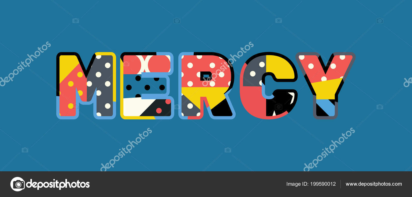Word Mercy Concept Written Colorful Abstract Typography Vector Eps ...