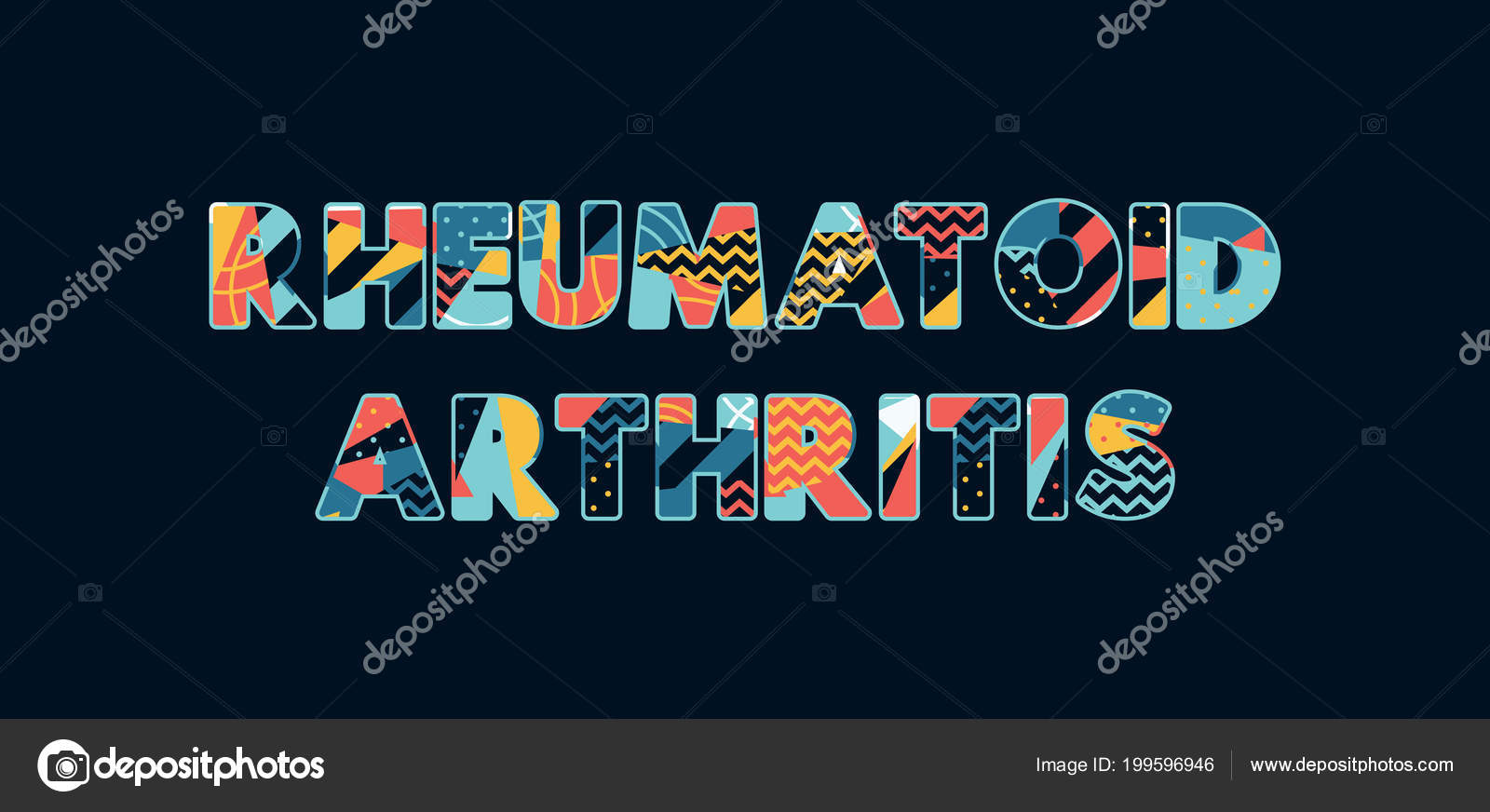 Words Rheumatoid Arthritis Concept Written Colorful Abstract Typography