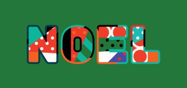 Renkli soyut tipografi yazılı kelime Noel kavramı. Vektör Eps 10 kullanılabilir.