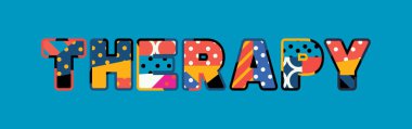 Renkli soyut tipografi yazılı kelime tedavi kavramı. Vektör Eps 10 kullanılabilir.