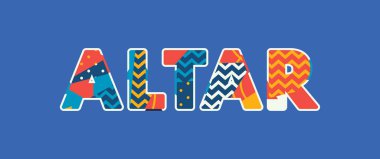 Renkli soyut tipografi yazılı kelime sunak kavramı. Vektör Eps 10 kullanılabilir.