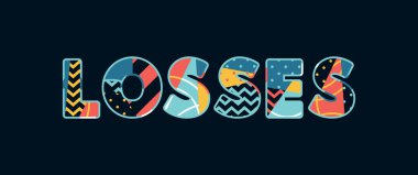 Renkli soyut tipografi yazılı word kayıp kavramı. Vektör Eps 10 kullanılabilir.