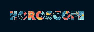 Renkli soyut tipografi yazılı kelime burç kavramı. Vektör Eps 10 kullanılabilir.