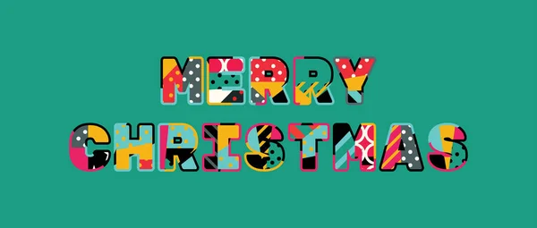 Veselé Vánoce Koncept Slova Napsané Barevné Abstraktní Typografie Vektorové Eps — Stockový vektor