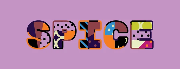 Mot Spice Concept Écrit Typographie Abstraite Colorée Vecteur Eps Disponible — Image vectorielle