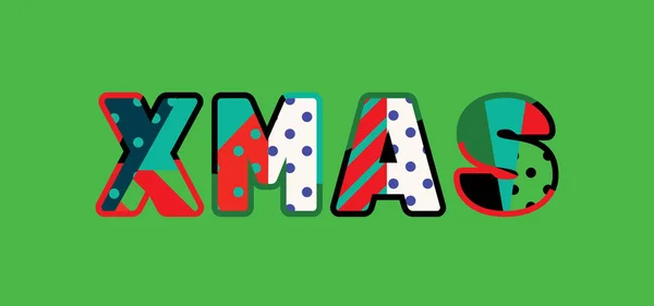 Ordet Xmas Begrepp Skrivet Färgglad Abstrakt Typografi Vektor Eps Tillgänglig — Stock vektor