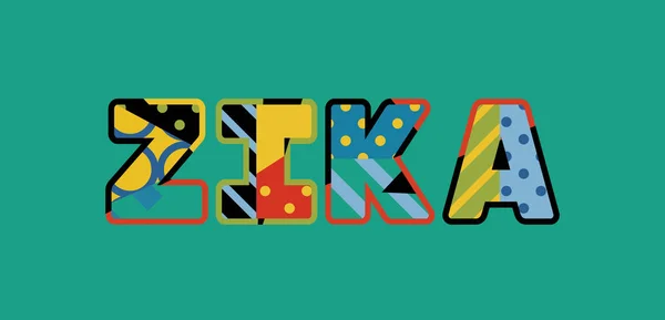 Het Woord Zika Concept Geschreven Kleurrijke Abstracte Typografie Vector Eps — Stockvector