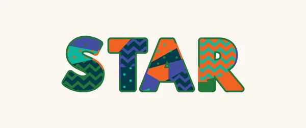 Ordet Star Konceptet Skriven Färgglad Abstrakt Typografi Vektor Eps Tillgänglig — Stock vektor