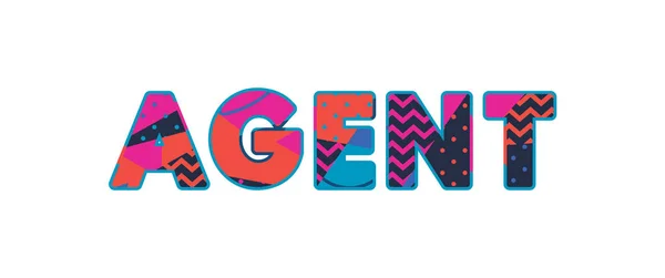 Het Woord Agent Concept Geschreven Kleurrijke Abstracte Typografie Vector Eps — Stockvector