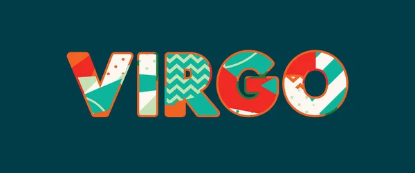 Koncept Virgo Slovo Napsané Barevné Abstraktní Typografie Vektorové Eps Dispozici — Stockový vektor