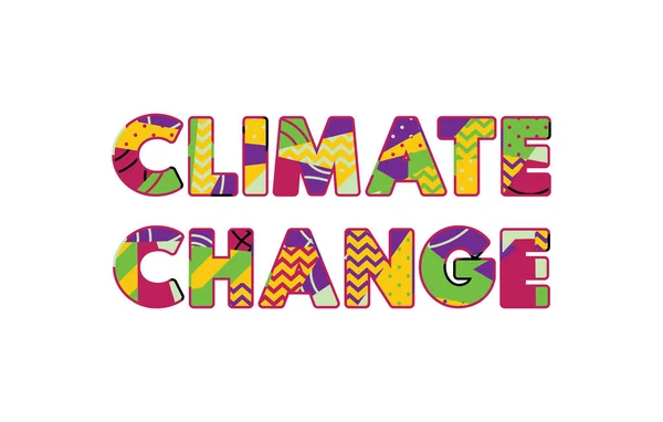 Palavras Climate Change Conceito Escrito Tipografia Abstrata Colorida Vetor Eps —  Vetores de Stock