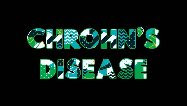 Palavras Chrohn Disease Conceito Escrito Tipografia Abstrata Colorida Vetor Eps — Vetor de Stock
