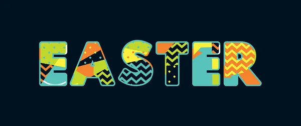 Mot Easter Concept Écrit Typographie Abstraite Colorée Vecteur Eps Disponible — Image vectorielle