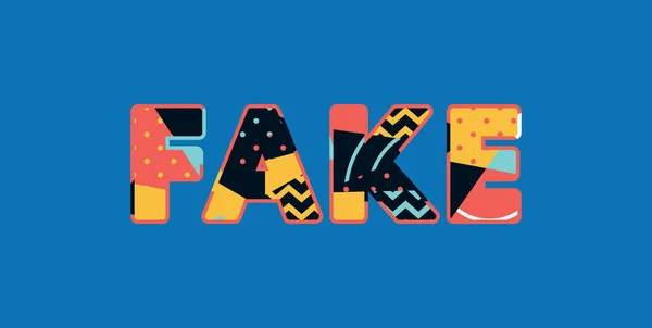 Het Woord Fake Concept Geschreven Kleurrijke Abstracte Typografie Vector Eps — Stockvector