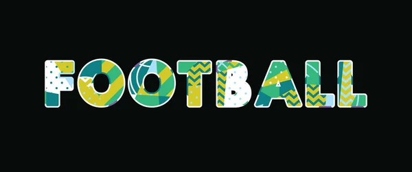Mot Football Concept Écrit Typographie Abstraite Colorée Vecteur Eps Disponible — Image vectorielle