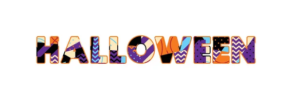 Het Woord Halloween Concept Geschreven Kleurrijke Abstracte Typografie Vector Eps — Stockvector