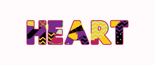 Sana Heart Käsite Kirjoitettu Värikäs Abstrakti Typografia Vektori Eps Saatavilla — vektorikuva