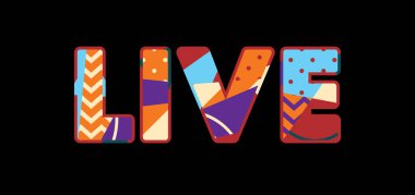 Renkli soyut tipografi yazılı kelime canlı kavramı. Vektör Eps 10 kullanılabilir.